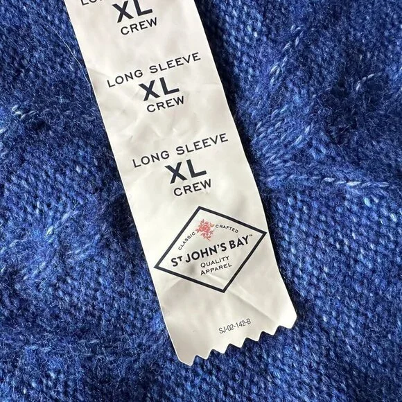 NWT St. John's Bay Blue Long Sleeve Knit Sewater Womens XL - Picture 7 of 9